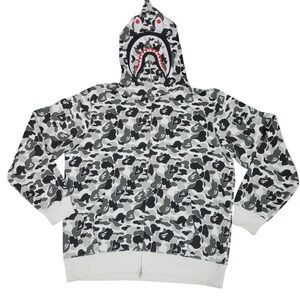NWT A Bathing Ape Classics 2008‎ Kyoto City Camo Shark Full Hoodie Sz XXL 2XL